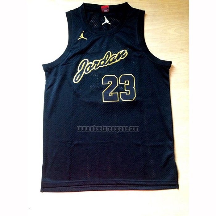 Camiseta Michael Jordan NO 23 Oro Negro